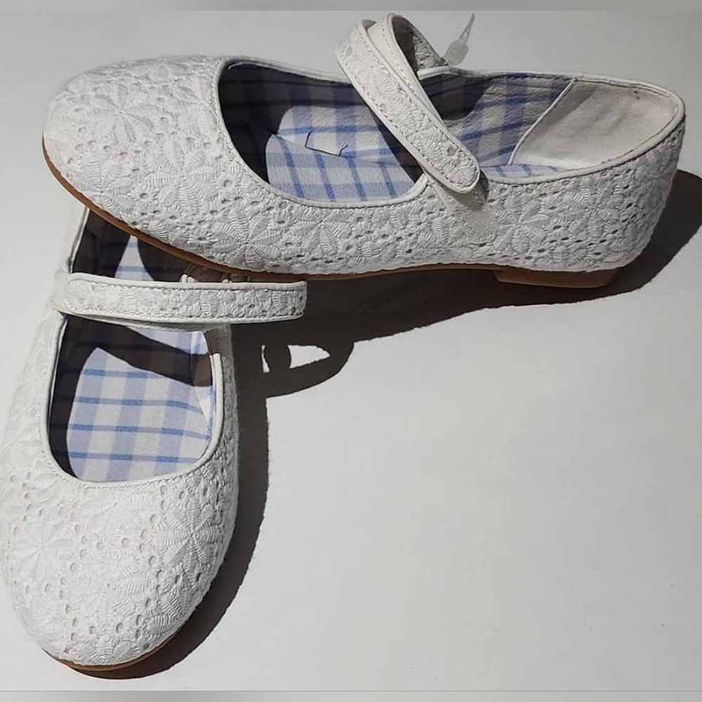 New White Lace Mary Jane Flats copper key brand